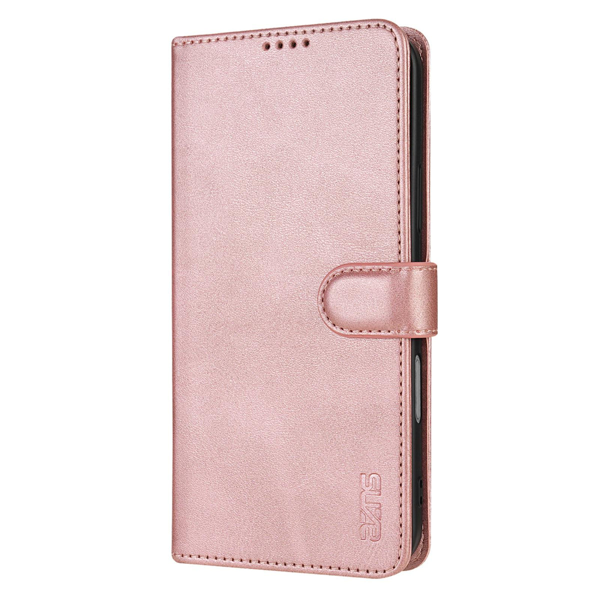 Compatible with iPhone 18 Pro AZNS Skin Feel Calf Texture Flip Leather Phone Case - Rose Gold
