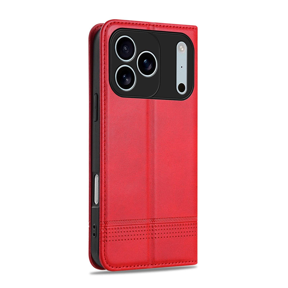 Compatible with iPhone 18 Pro Max AZNS Magnetic Calf Texture Flip Leather Phone Case - Red