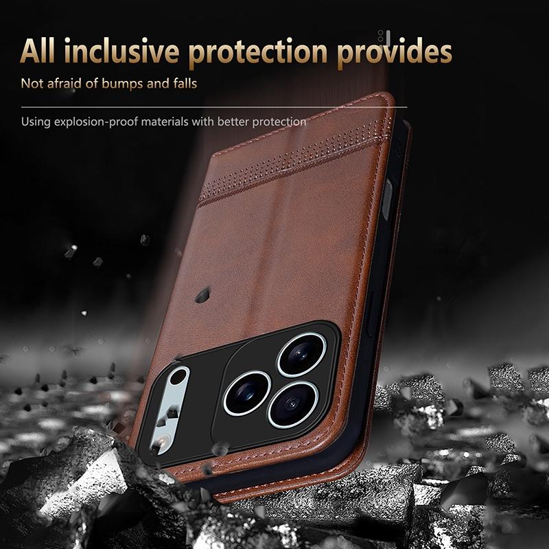 Compatible with iPhone 18 Pro Max AZNS Magnetic Calf Texture Flip Leather Phone Case - Dark Blue