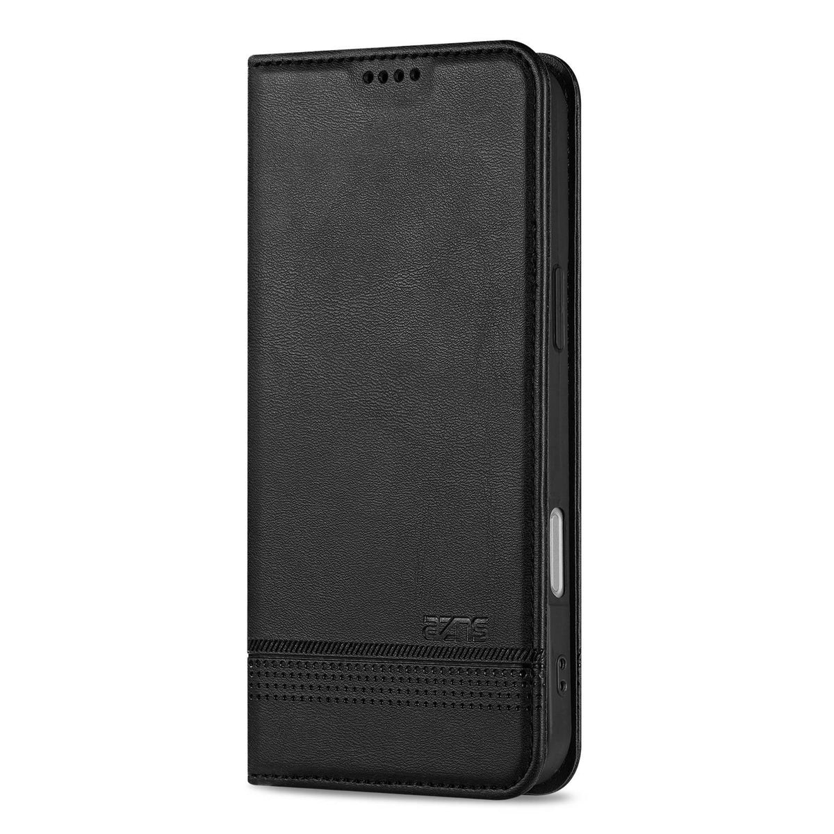 Compatible with iPhone 18 Pro AZNS Magnetic Calf Texture Flip Leather Phone Case - Black