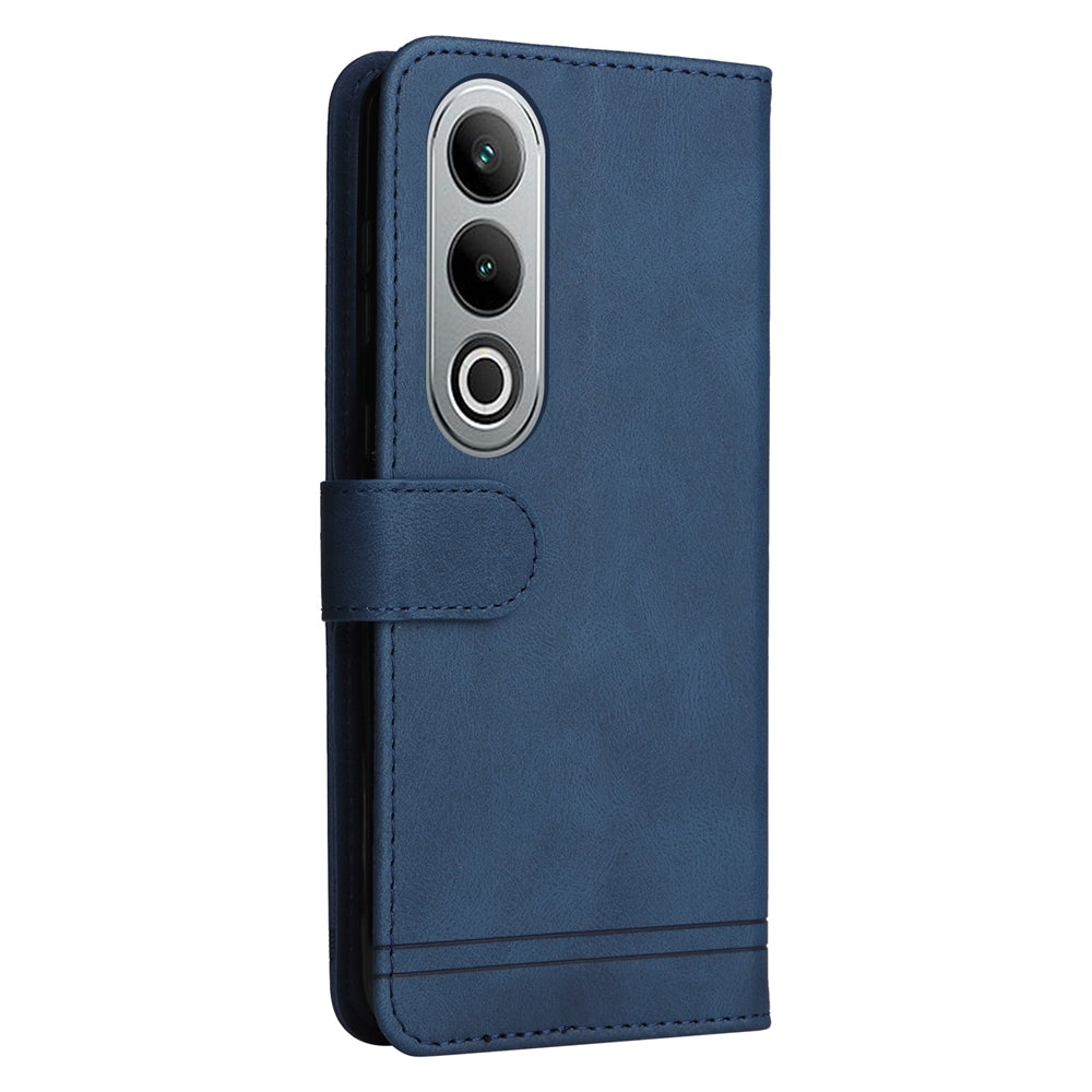 For OPPO K12 Skin Feel Life Tree Metal Button Leather Phone Case(Blue)