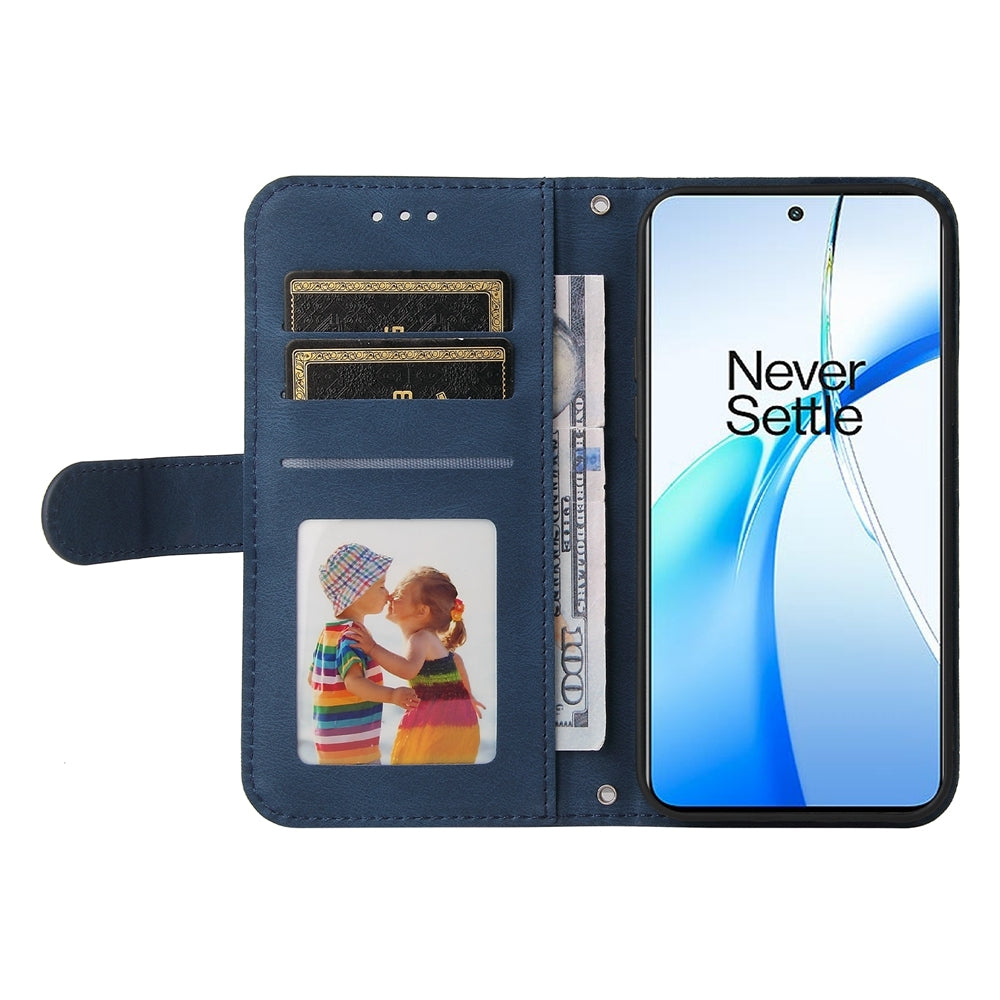 For OPPO K12 Skin Feel Life Tree Metal Button Leather Phone Case(Blue)