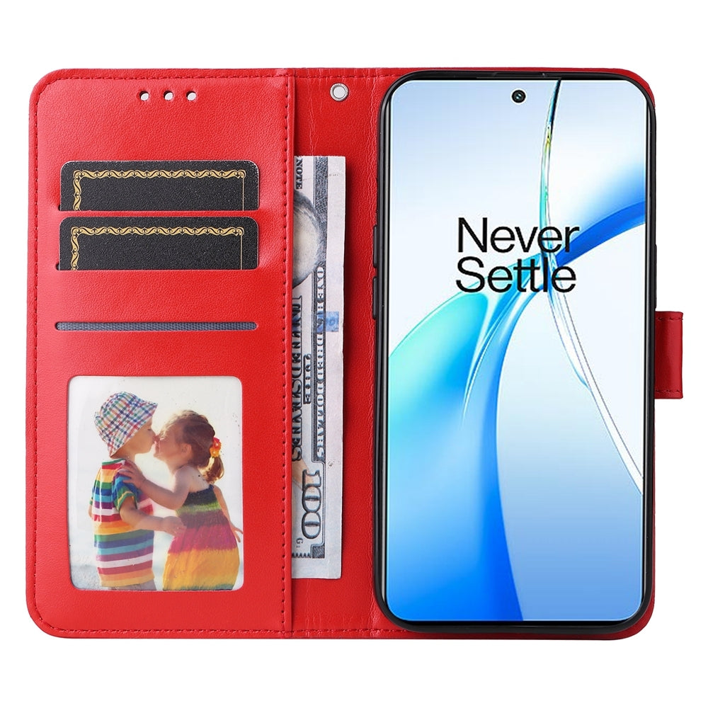 For OPPO K12 Embossed Sunflower Leather Phone Case(Red)