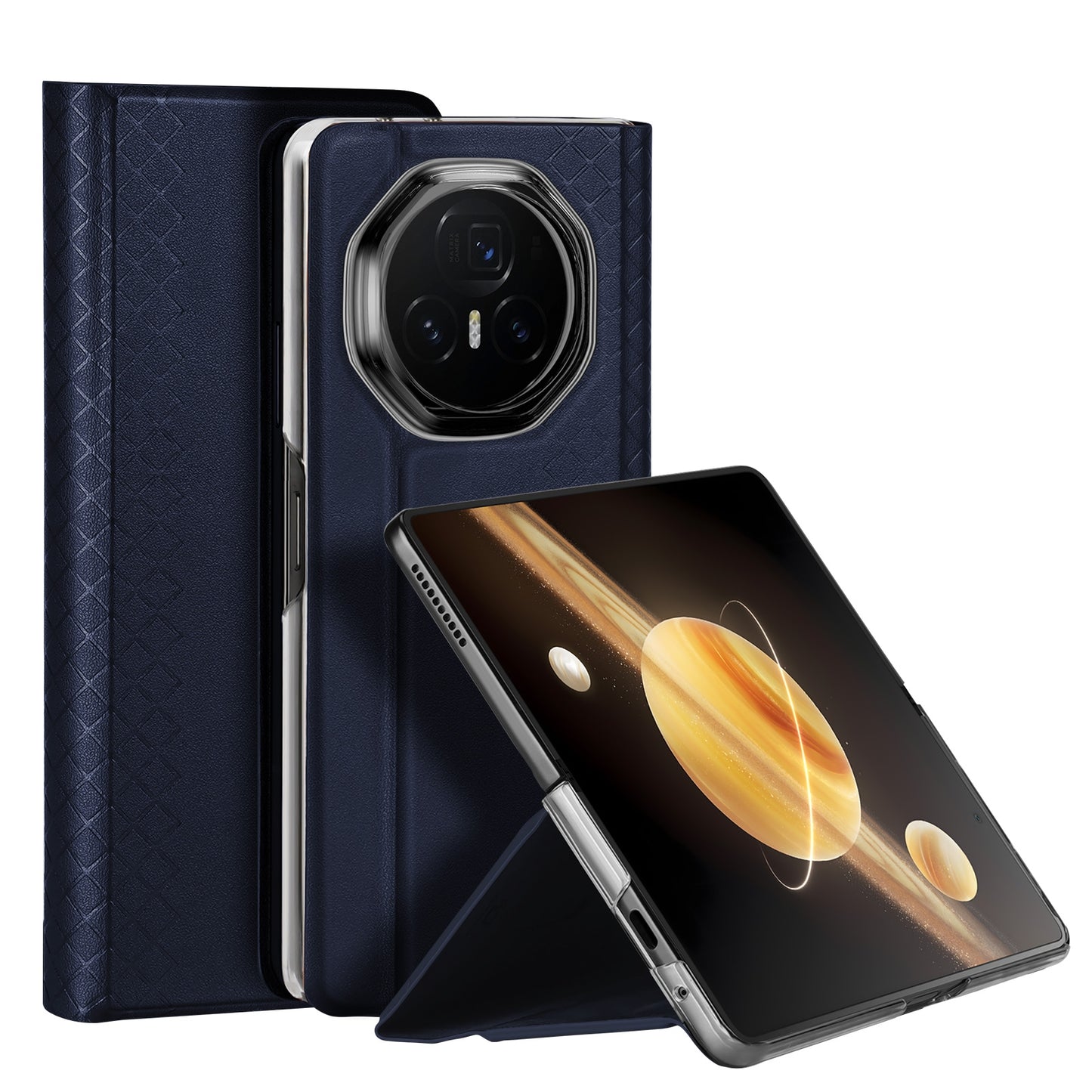 For Honor Magic V3 DUX DUCIS Bril Series PU + TPU Phone Case(Blue)