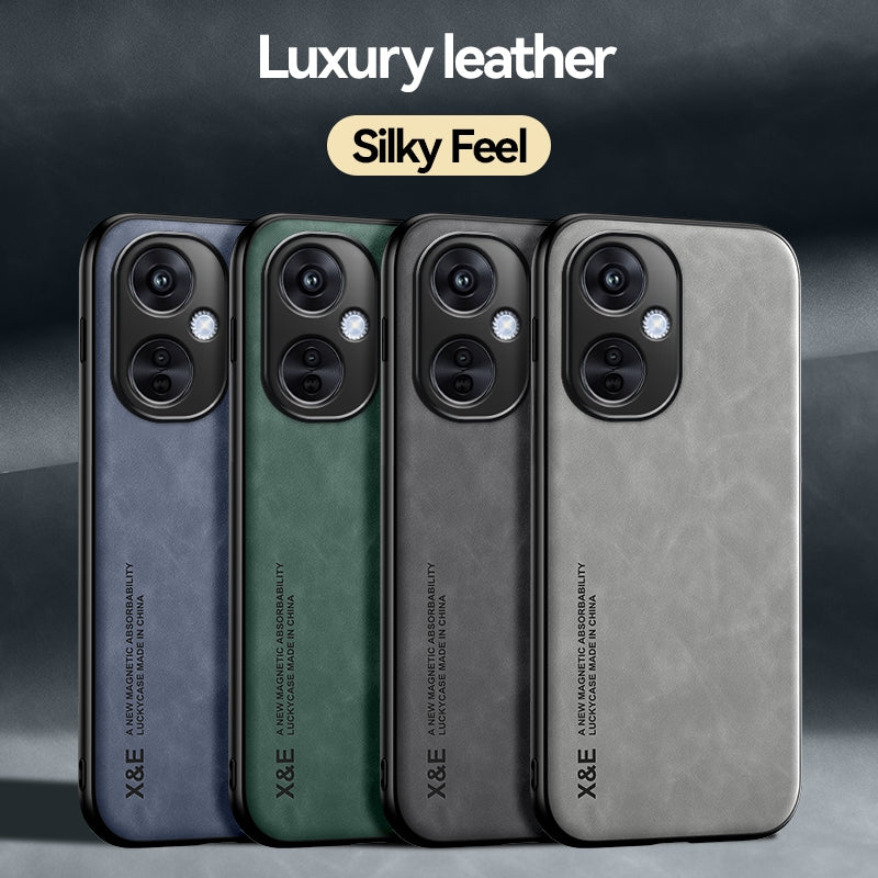 For OPPO K12 Skin Feel Magnetic Leather Back Phone Case(Dark Grey)
