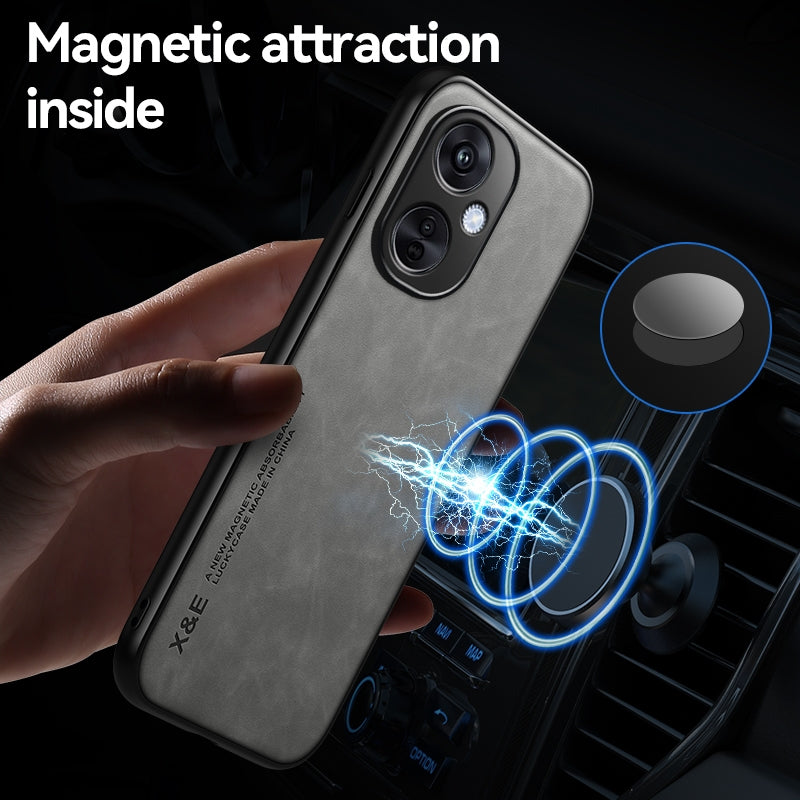 For OPPO K12 Skin Feel Magnetic Leather Back Phone Case(Blue)