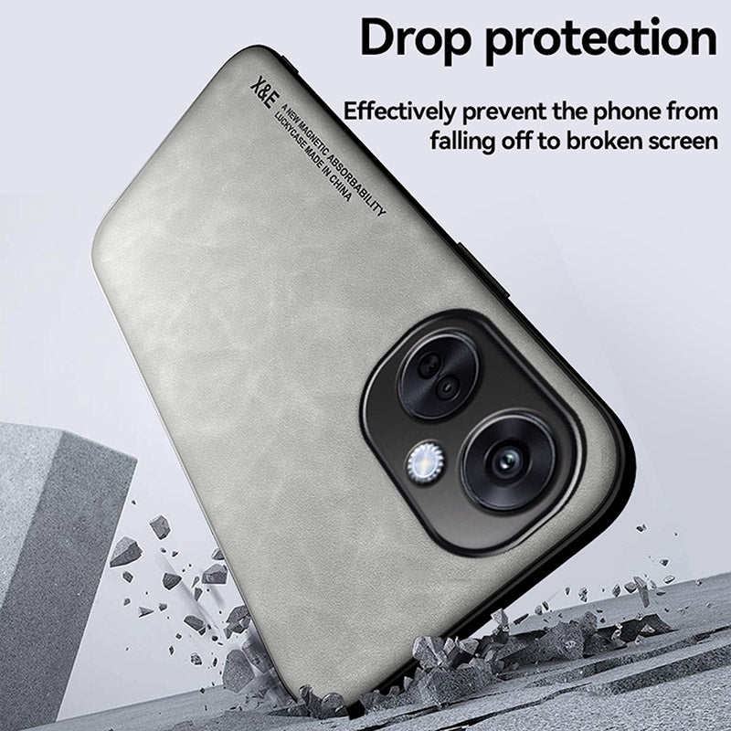 For OPPO K12 Skin Feel Magnetic Leather Back Phone Case(Light Grey)