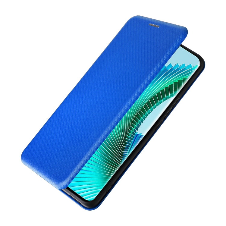 For Honor Magic6 Lite Carbon Fiber Texture Flip Leather Phone Case(Blue)