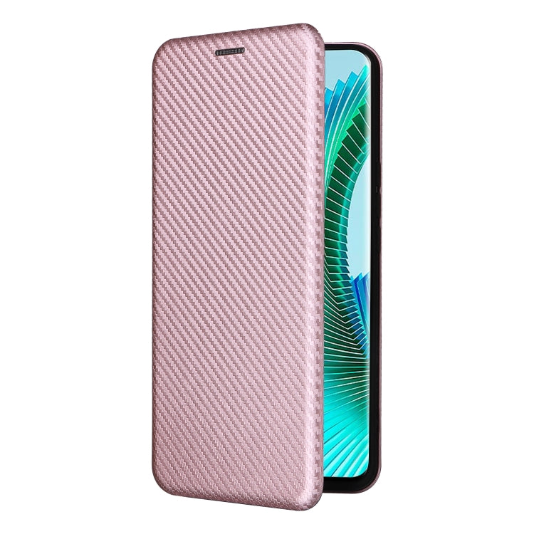 For Honor Magic6 Lite Carbon Fiber Texture Flip Leather Phone Case(Pink)