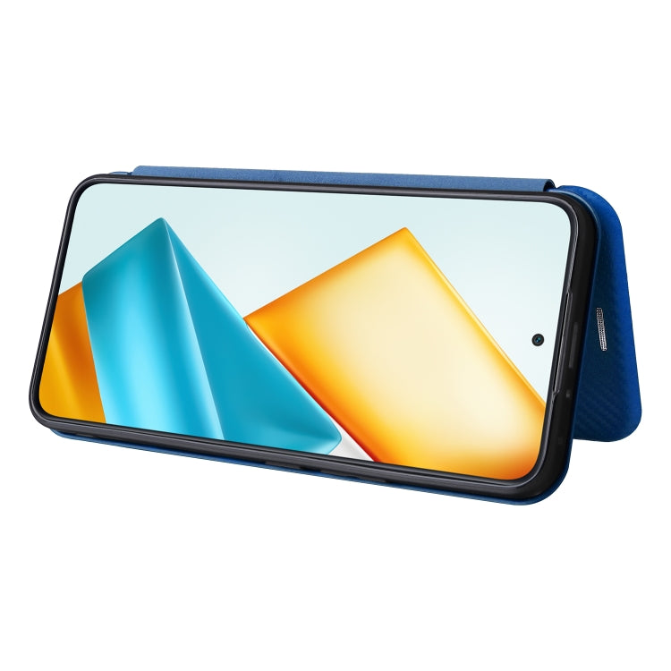 For Honor 90 GT Carbon Fiber Texture Flip Leather Phone Case(Blue)