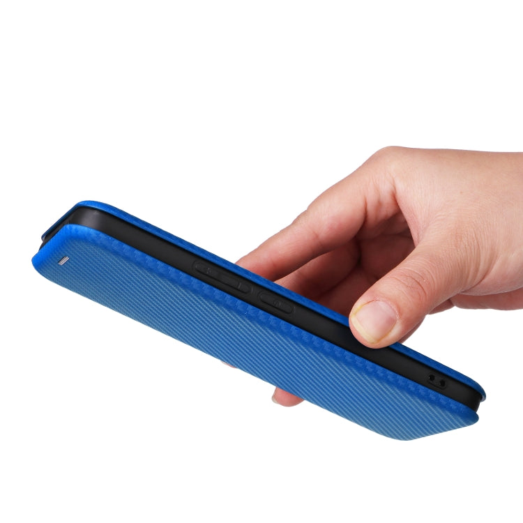 For Honor 90 GT Carbon Fiber Texture Flip Leather Phone Case(Blue)