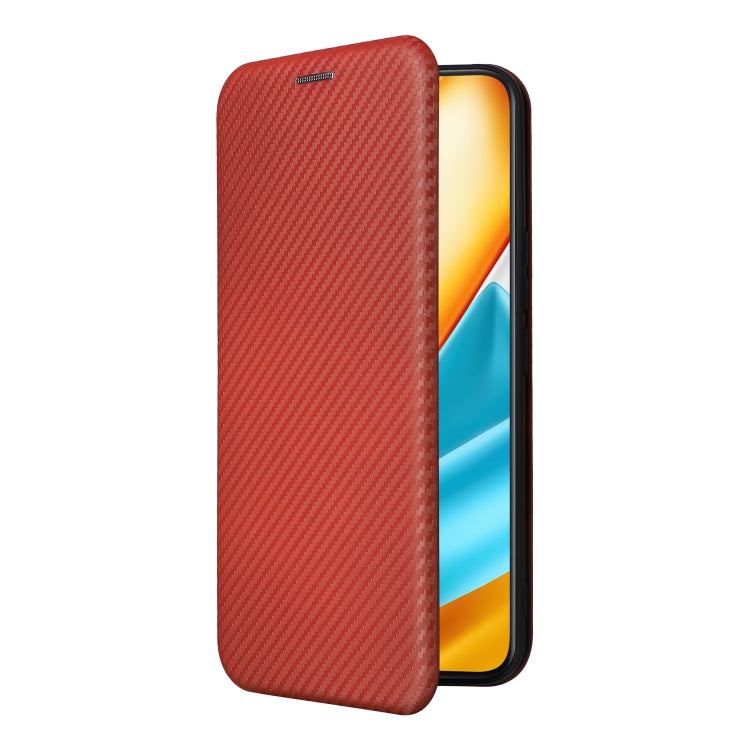 For Honor 90 GT Carbon Fiber Texture Flip Leather Phone Case(Brown)