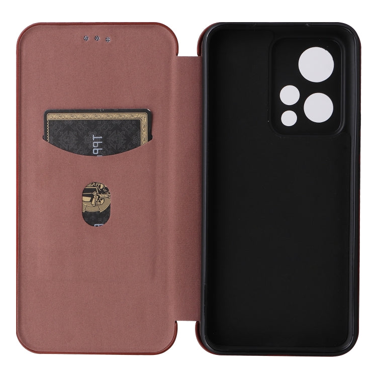 For Honor 90 GT Carbon Fiber Texture Flip Leather Phone Case(Brown)