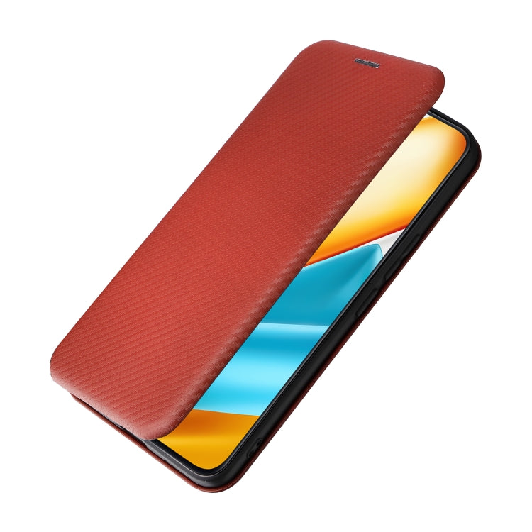 For Honor 90 GT Carbon Fiber Texture Flip Leather Phone Case(Brown)