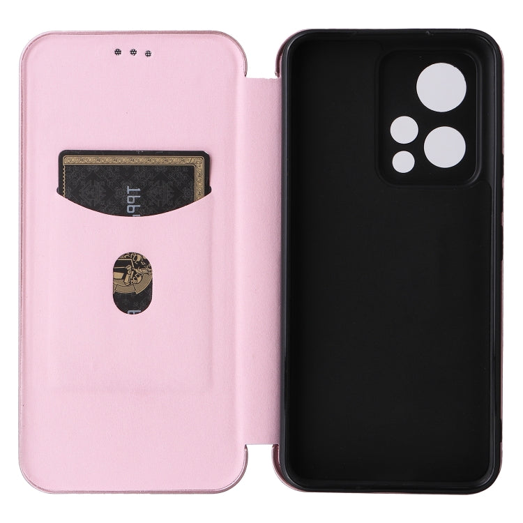 For Honor 90 GT Carbon Fiber Texture Flip Leather Phone Case(Pink)