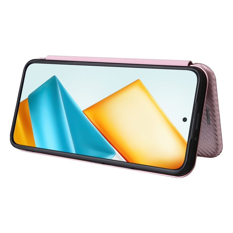 For Honor 90 GT Carbon Fiber Texture Flip Leather Phone Case(Pink)