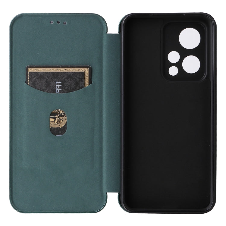 For Honor 90 GT Carbon Fiber Texture Flip Leather Phone Case(Green)