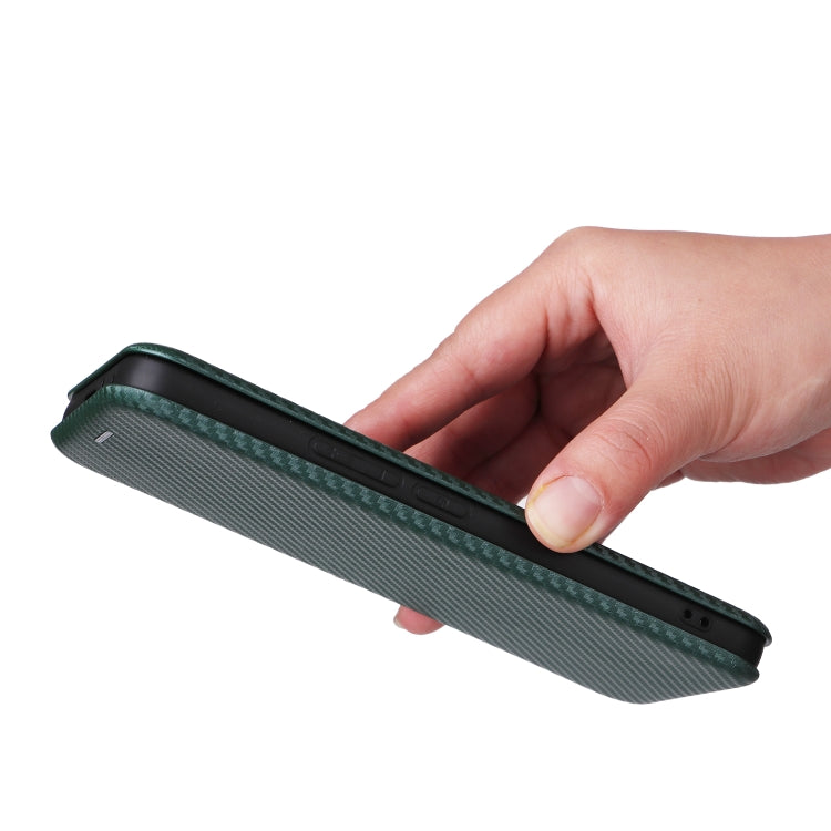 For Honor 90 GT Carbon Fiber Texture Flip Leather Phone Case(Green)