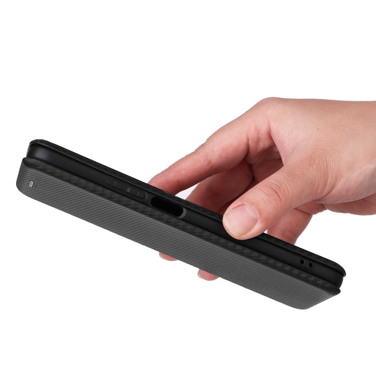 For Honor X7b Carbon Fiber Texture Flip Leather Phone Case(Black)