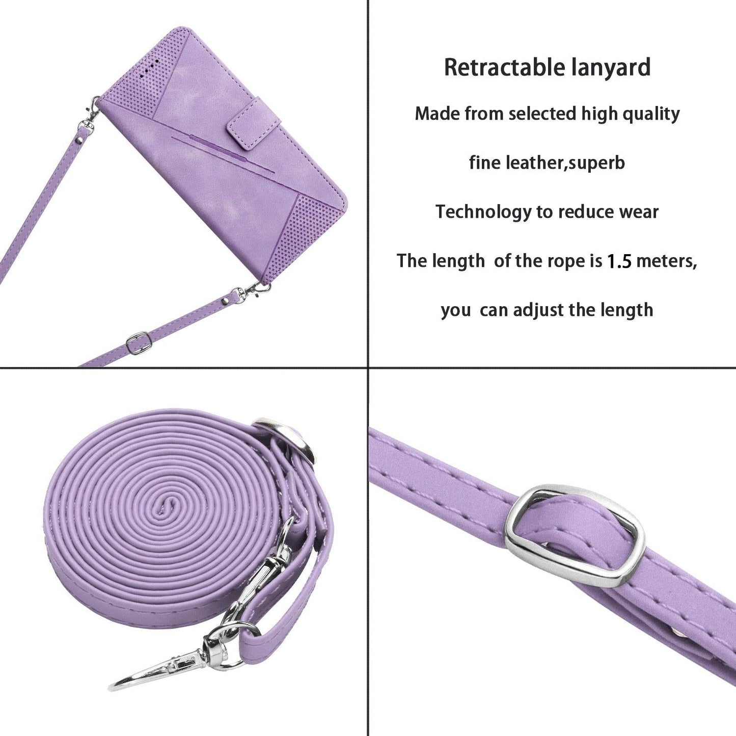 For vivo V50 Lite Dream Triangle Leather Phone Case with Lanyard(Purple)