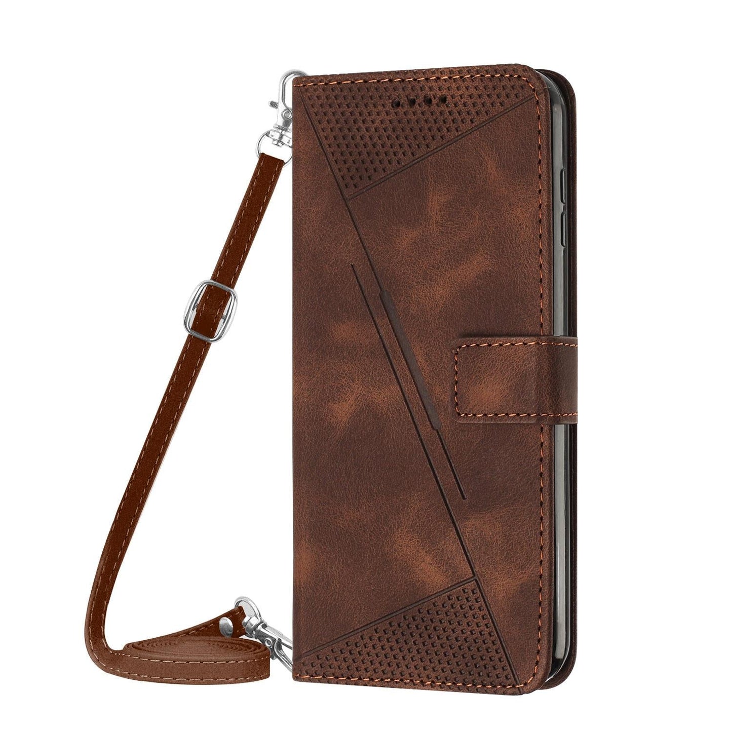 For vivo V50 Lite Dream Triangle Leather Phone Case with Lanyard(Brown)