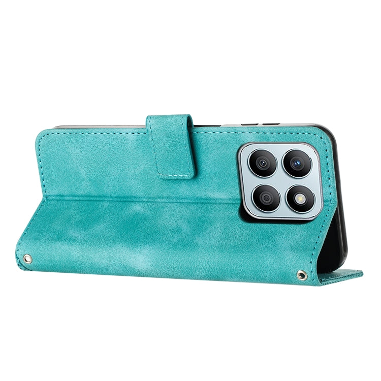 For Honor X8b Dream Triangle Leather Phone Case with Lanyard(Green)