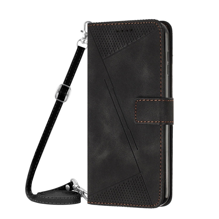 For Honor X8b Dream Triangle Leather Phone Case with Lanyard(Black)