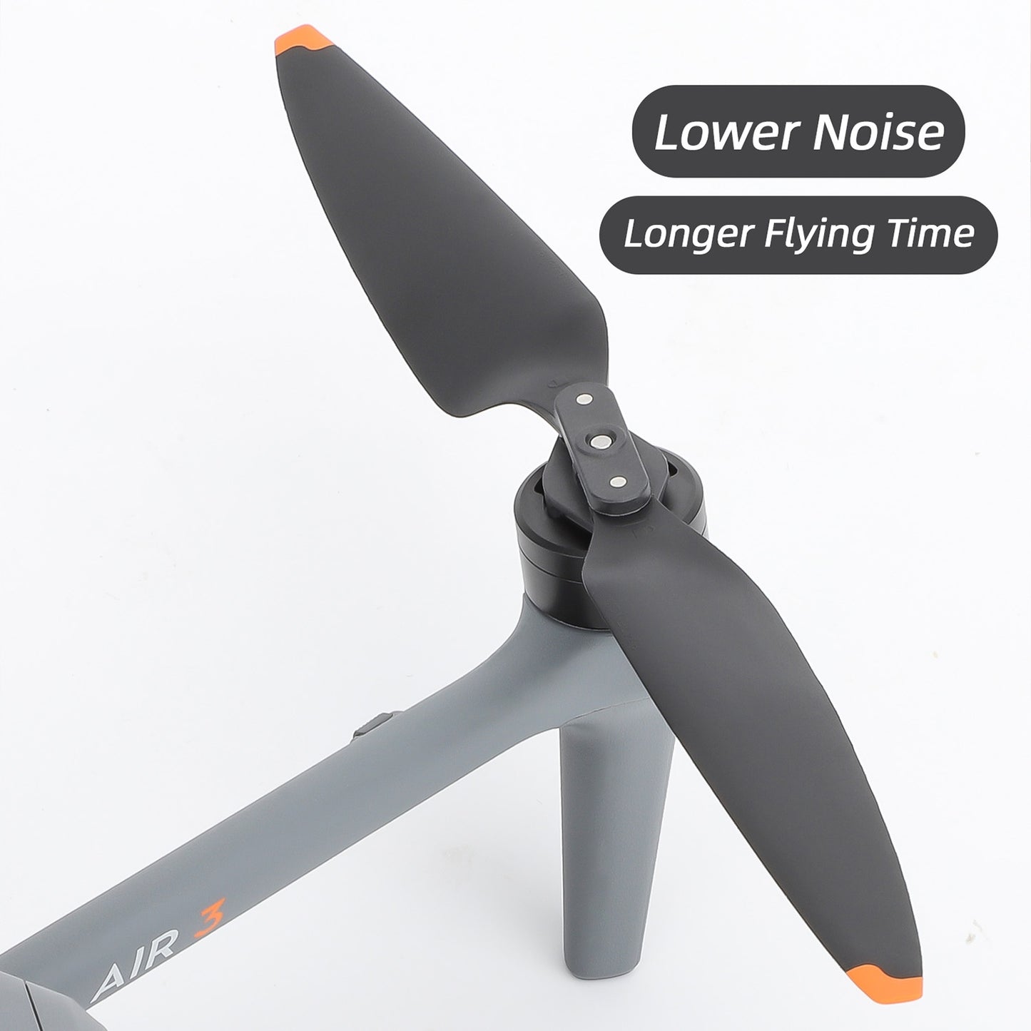 For DJI Air 3 8747F Low Noise Quick-release Propellers, Style:2 Pairs Orange Tip