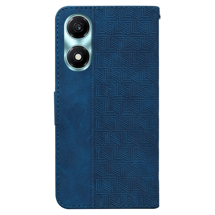 For Honor X5 Plus / Play 40C Geometric Embossed Leather Phone Case(Blue)