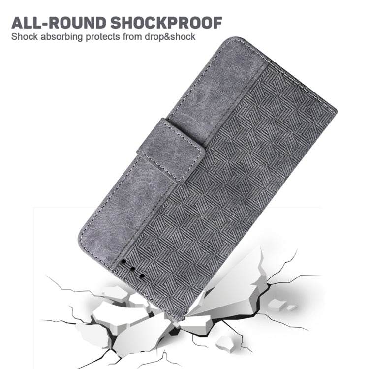 For Honor X6a Geometric Embossed Leather Phone Case(Grey)