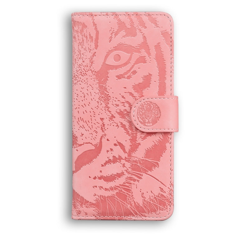 For Honor X6a Tiger Embossing Pattern Flip Leather Phone Case(Pink)