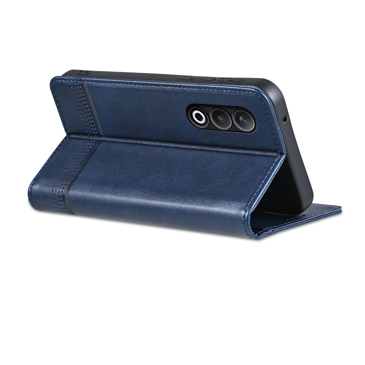 For OPPO K12 AZNS Magnetic Calf Texture Flip Leather Phone Case(Dark Blue)