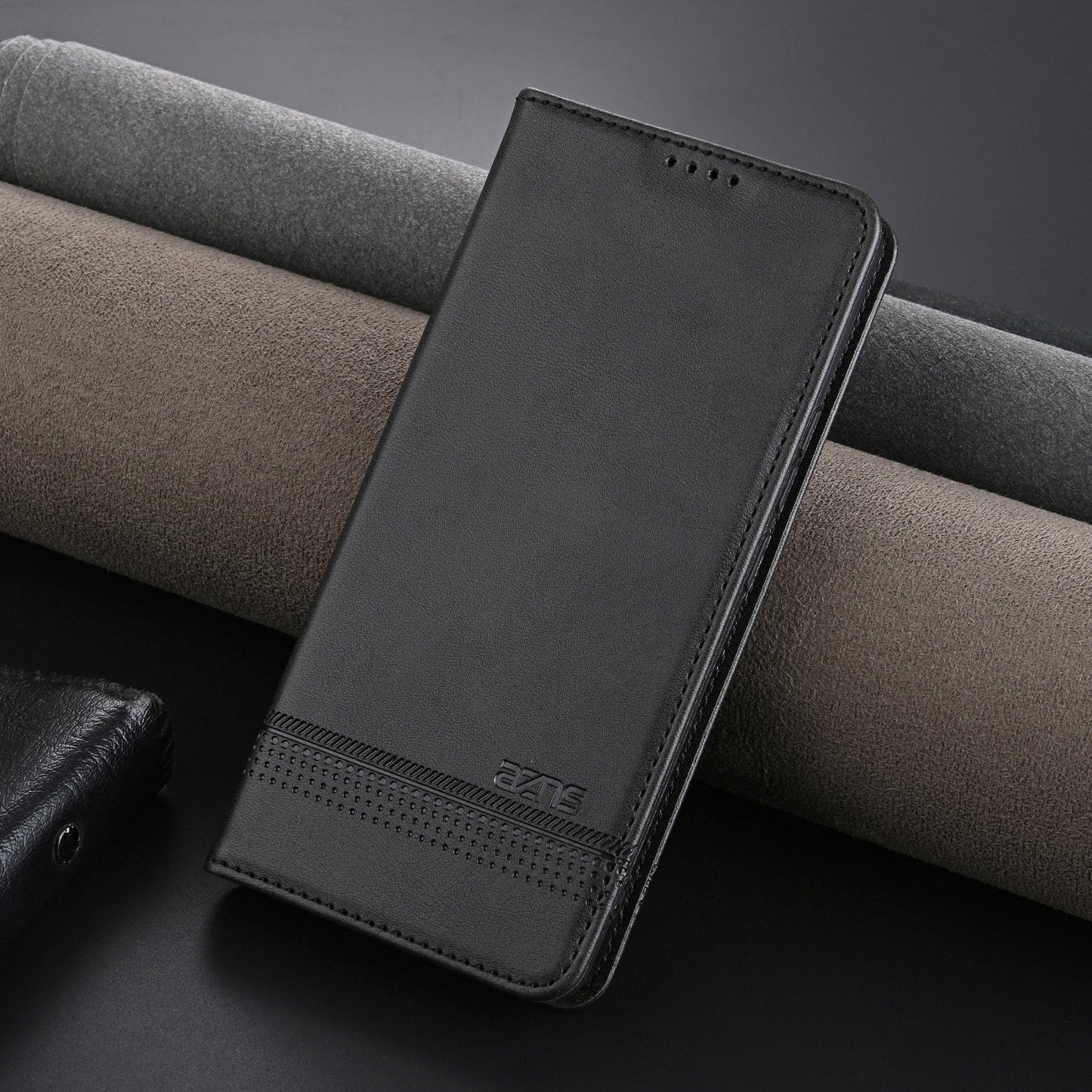 For OPPO K12 AZNS Magnetic Calf Texture Flip Leather Phone Case(Black)