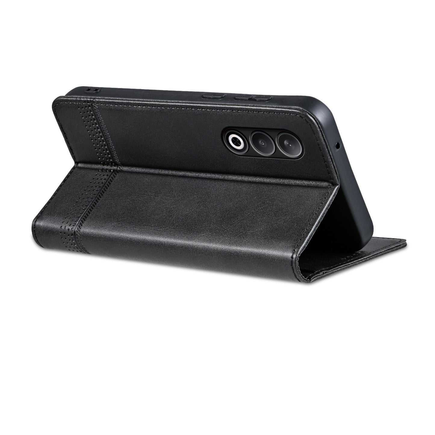 For OPPO K12 AZNS Magnetic Calf Texture Flip Leather Phone Case(Black)