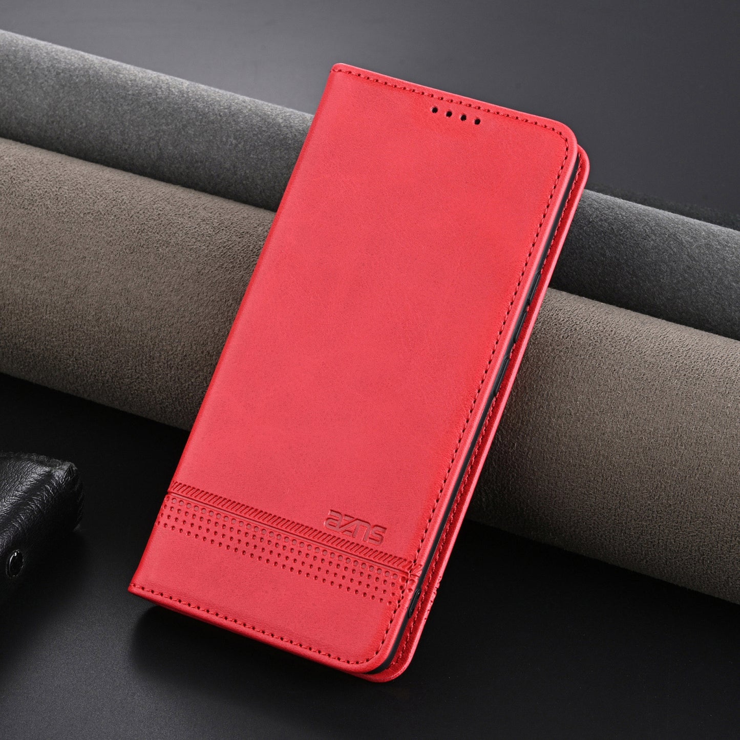 For OPPO K12 AZNS Magnetic Calf Texture Flip Leather Phone Case(Red)