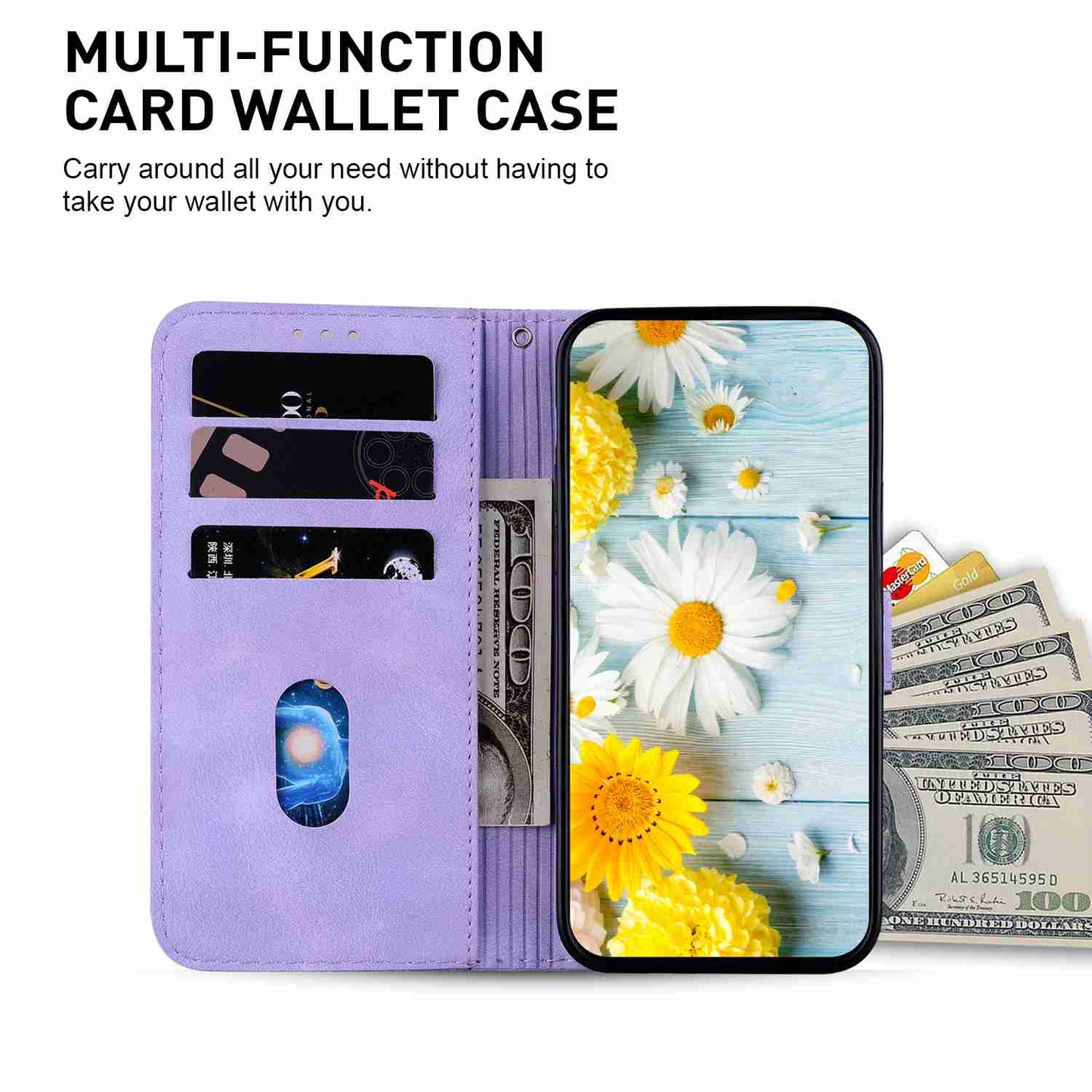 For Motorola Edge 30 Pro / Edge+ 2022 Lily Embossed Leather Phone Case(Purple)