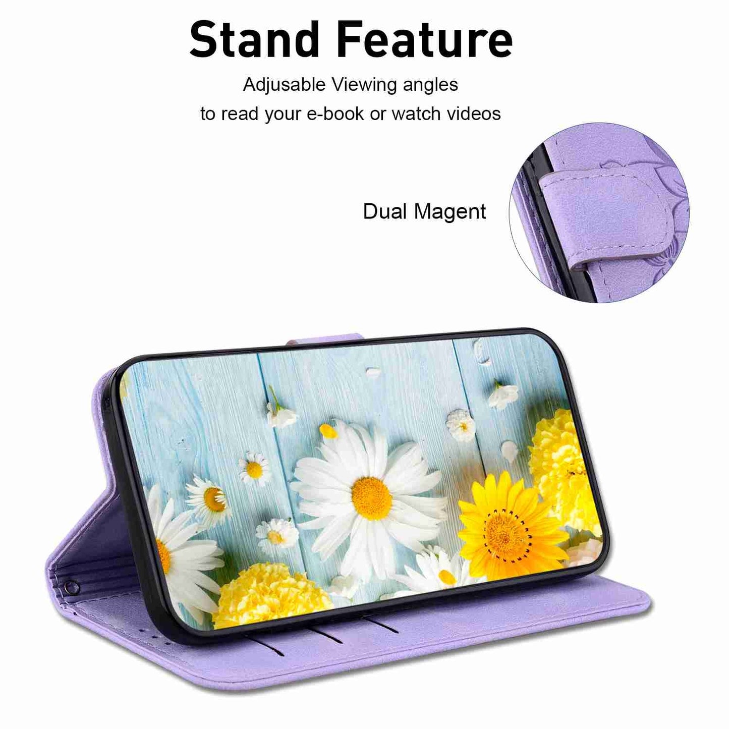 For Motorola Edge 30 Pro / Edge+ 2022 Lily Embossed Leather Phone Case(Purple)