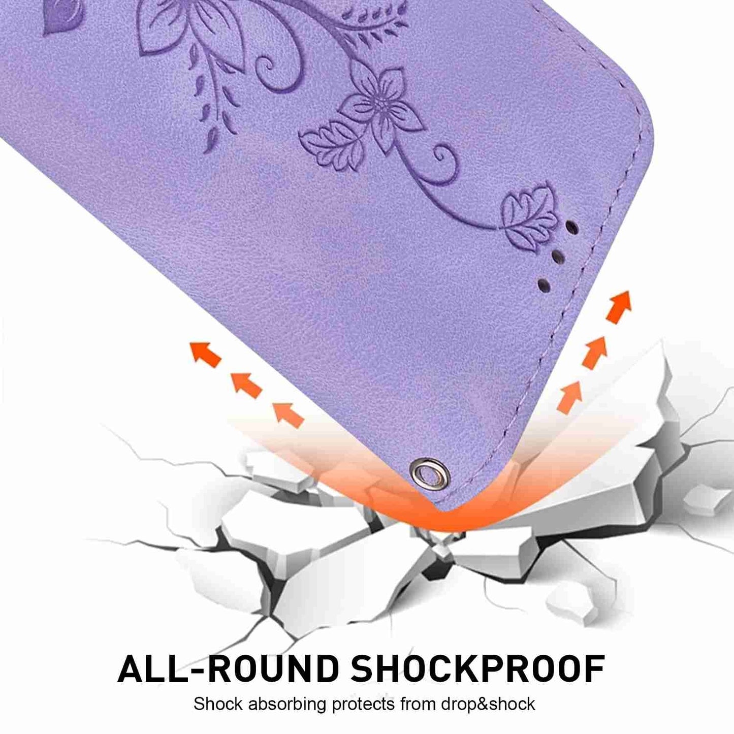 For Motorola Edge 30 Pro / Edge+ 2022 Lily Embossed Leather Phone Case(Purple)