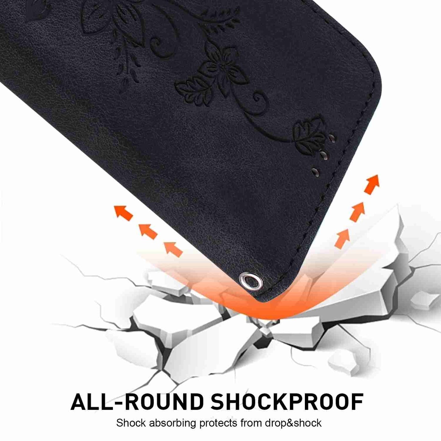 For Motorola Edge 30 Pro / Edge+ 2022 Lily Embossed Leather Phone Case(Black)