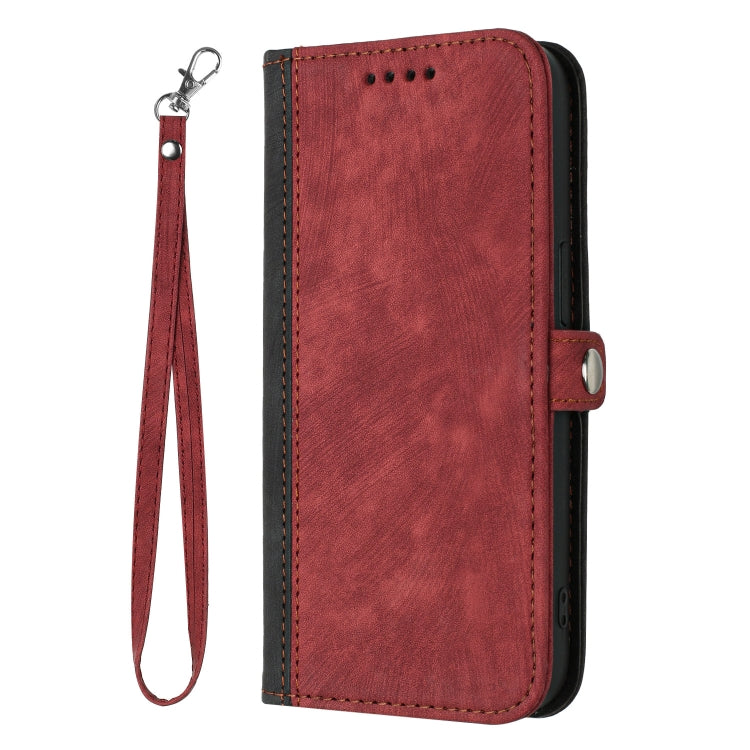 For Honor 100 Pro Side Buckle Double Fold Hand Strap Leather Phone Case(Red)