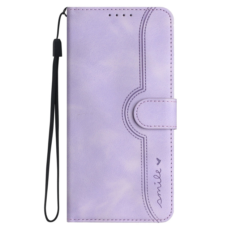 For Honor 100 Heart Pattern Skin Feel Leather Phone Case(Purple)