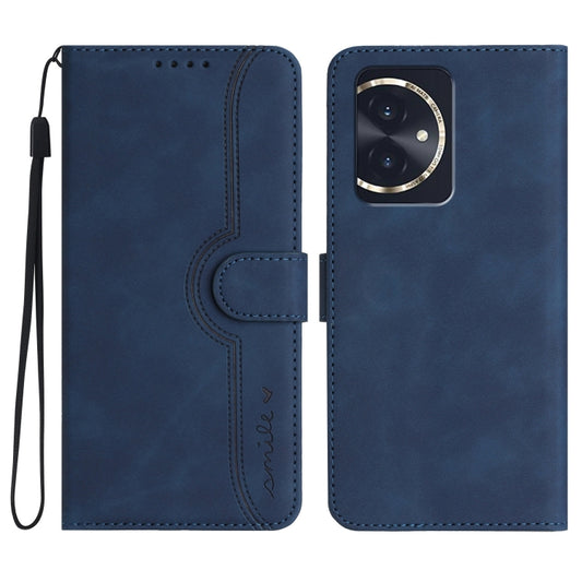 For Honor 100 Heart Pattern Skin Feel Leather Phone Case(Royal Blue)