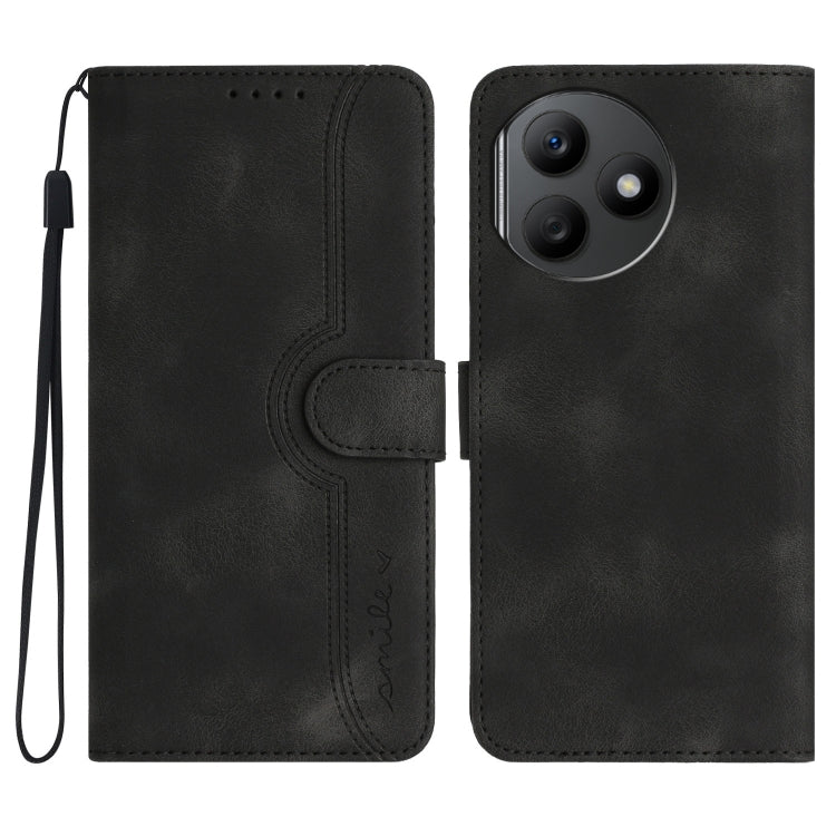 For Honor X50i+ Heart Pattern Skin Feel Leather Phone Case(Black)