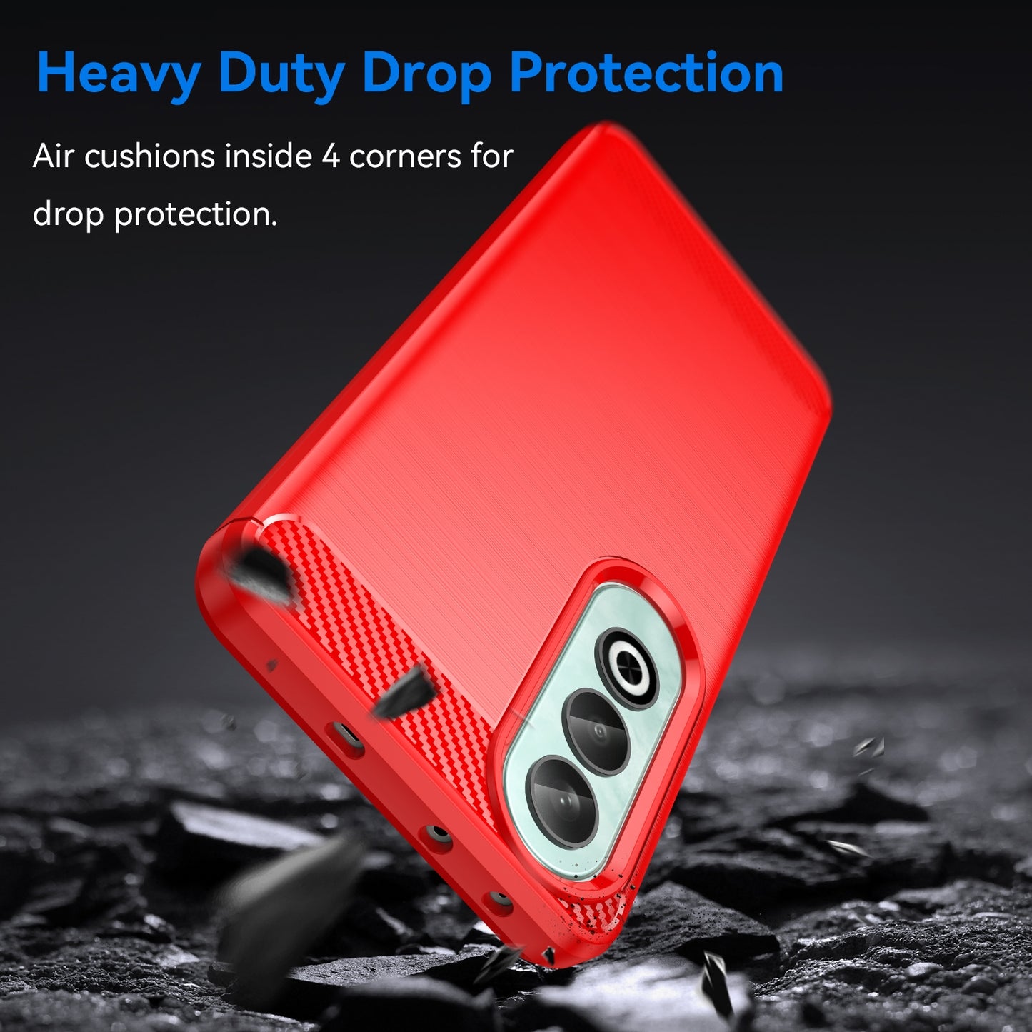 For OPPO K12 5G Carbon Fiber Brushed Texture TPU Phone Case(Red)