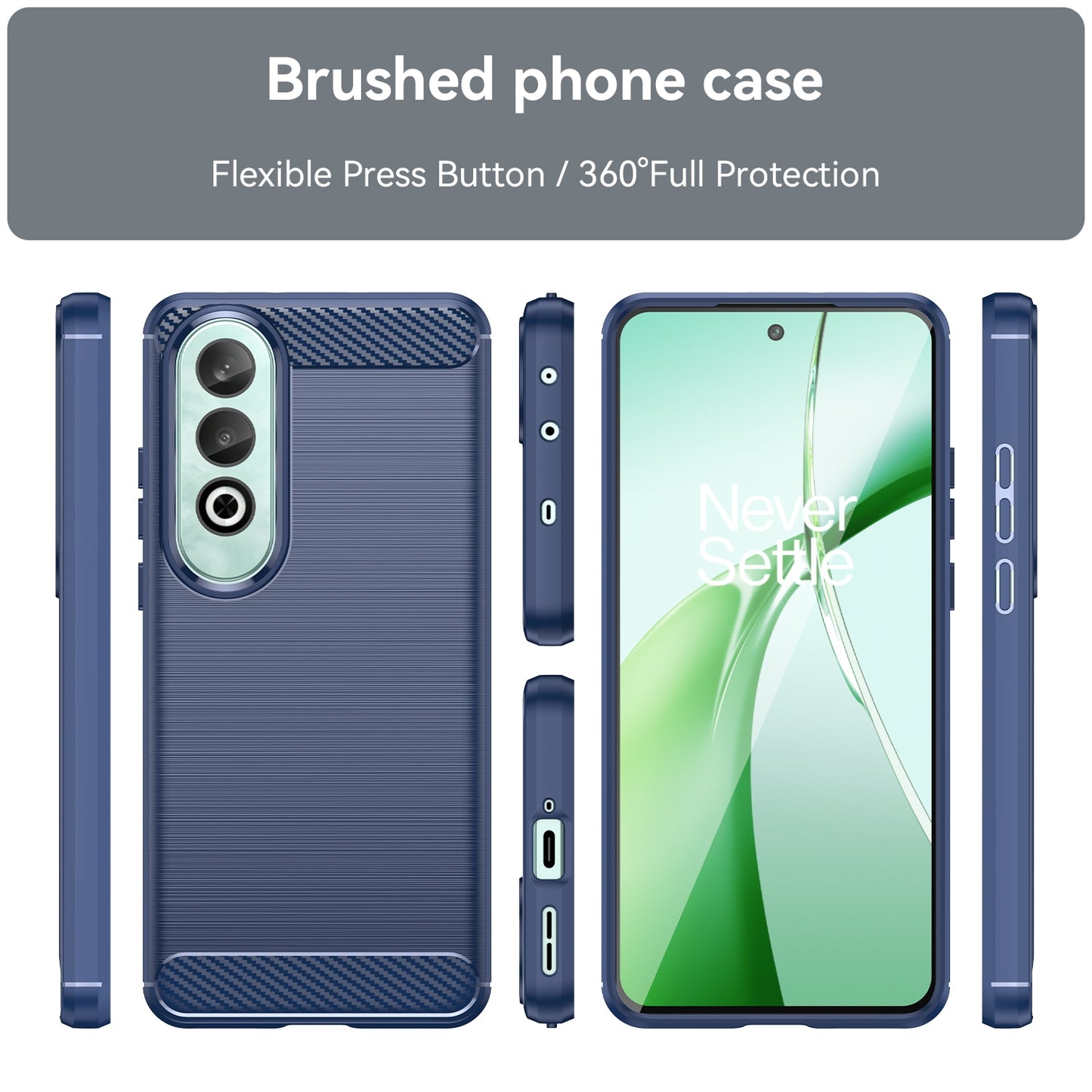 For OPPO K12 5G Carbon Fiber Brushed Texture TPU Phone Case(Blue)