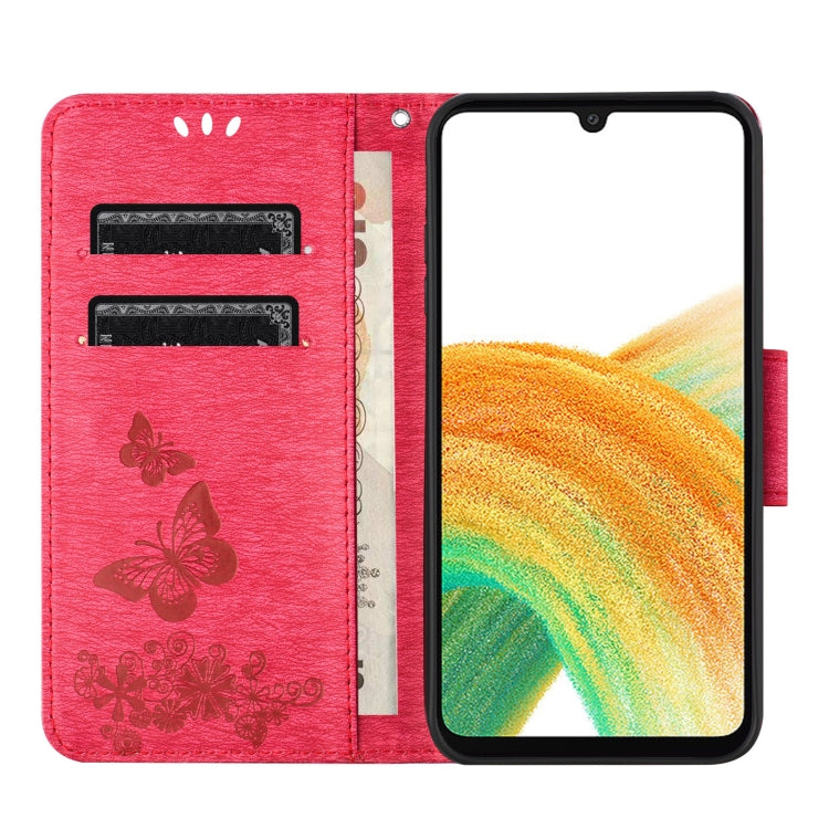 For Samsung Galaxy S24 5G Butterfly Embossed Flip Leather Phone Case(Pink)