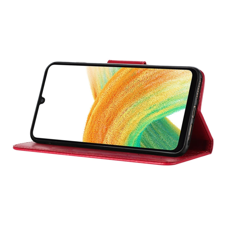 For Samsung Galaxy S24 5G Butterfly Flower Pattern Flip Leather Phone Case(Red)