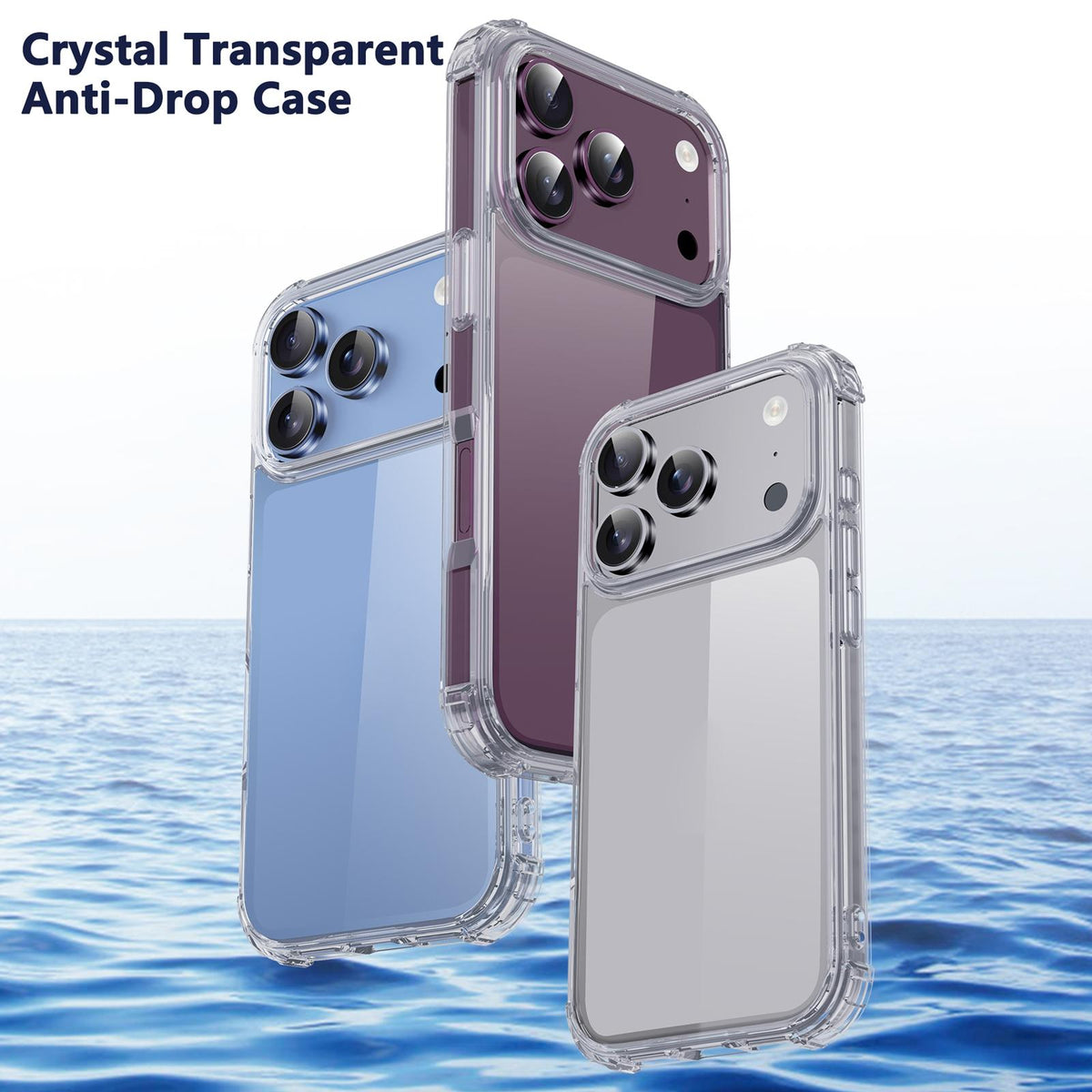 Compatible with iPhone 18 Pro Max & 17 Pro Max iPAKY Crystal Clear Series Shockproof PC + TPU Protective Phone Case - Transparent