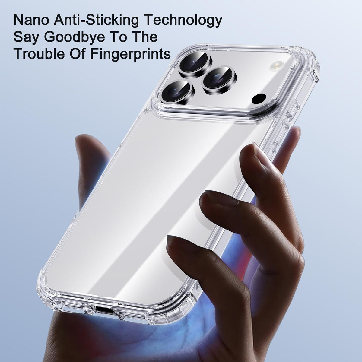 Compatible with iPhone 18 Pro Max & 17 Pro Max iPAKY Crystal Clear Series Shockproof PC + TPU Protective Phone Case - Transparent