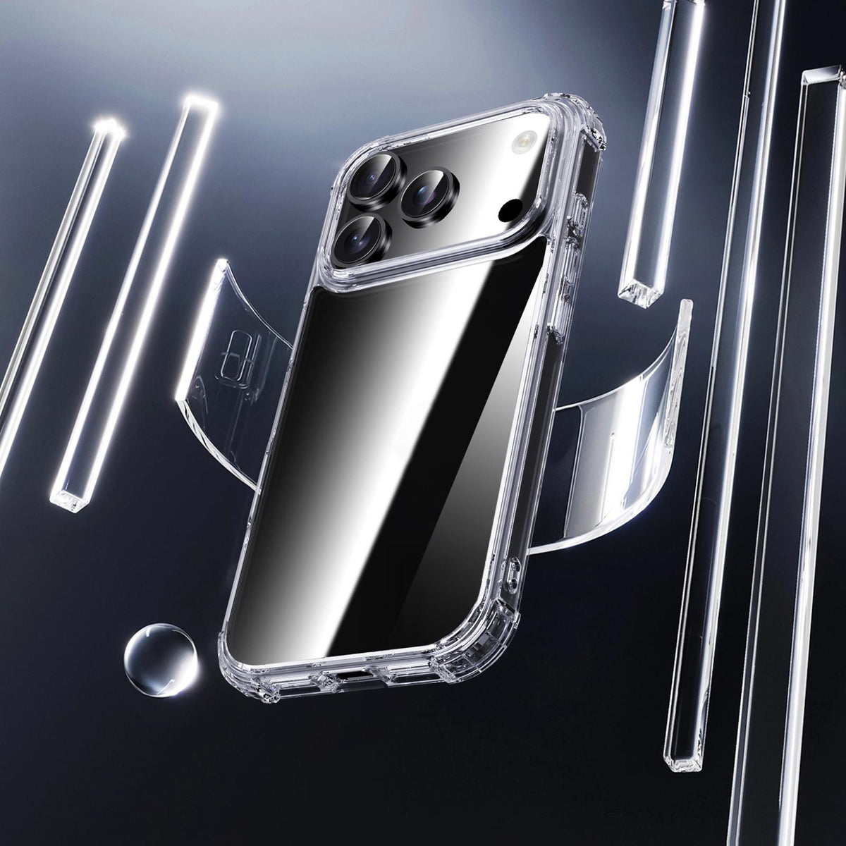 Compatible with iPhone 18 Pro Max & 17 Pro Max iPAKY Crystal Clear Series Shockproof PC + TPU Protective Phone Case - Transparent